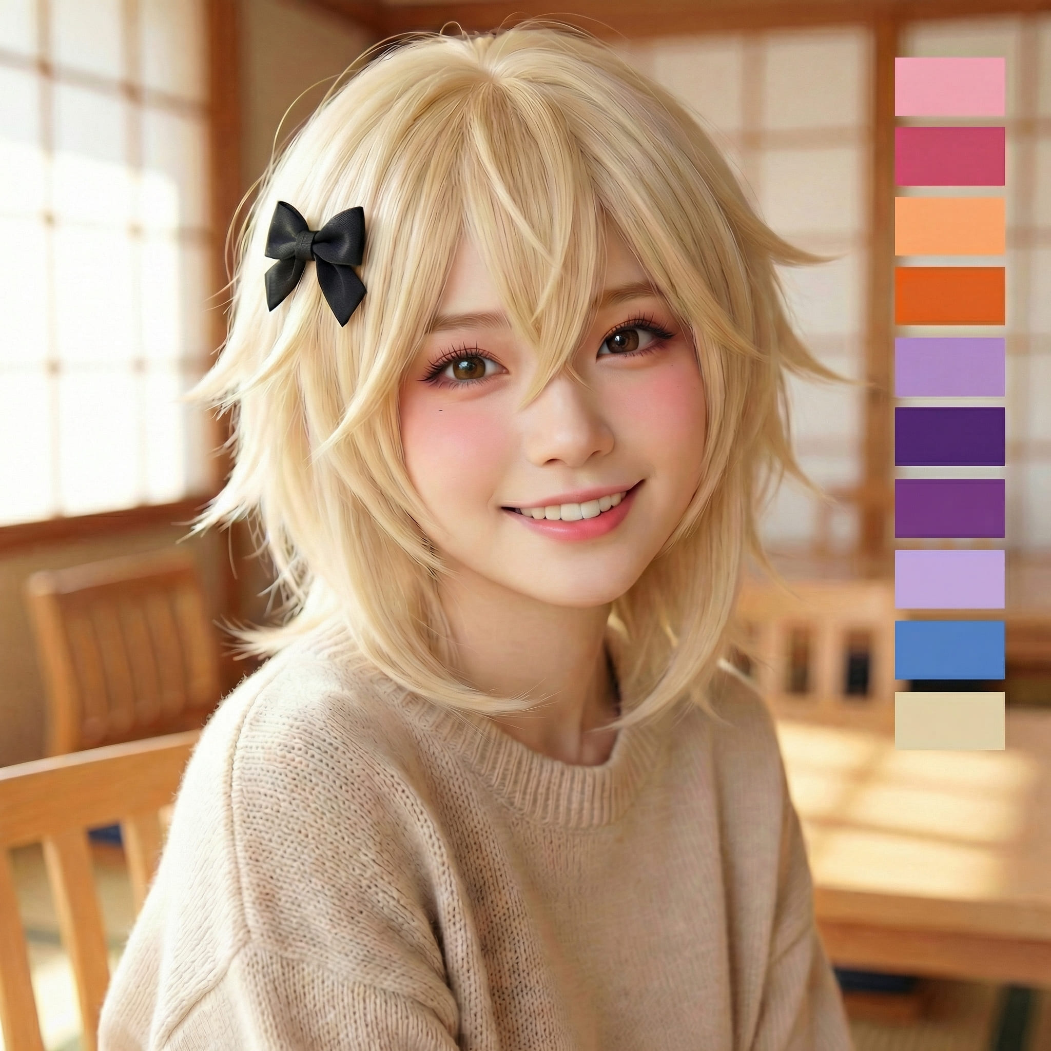 Rakuten - 【796円〜最大60%OFF】コスプレ ショート 小顔見え 簡単 手軽 ハロウィン 仮装 推しの子 フリーレン 転生 金髪・カラーウィッグ 10色選べる おまけ付 送料無料
