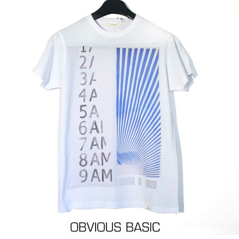 OBVIOUS BASIC オビオスベーシック メンズ 半袖Tシャツ 綿100% 肌触り◎ ラウンドネック　白 半そで T-shirt イタリア製 S M L XL XXLサイズ OB160-5793