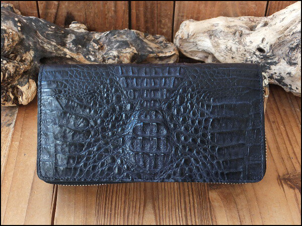 ゴダン 財布 長財布 GODANE ラウンドファスナー カイマン クロコダイル ヘッドレザー spcw8035cp Navy ネイビー 紺色 ブルー ワニ革 メンズ ギフト 誕生日プレゼント クリスマス ウォレット ギフト 天赦日 一粒万倍日