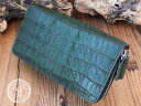 ゴダン 財布 長財布 GODANE ラウンドファスナー カイマンクロコダイル ダブルファスナー spcw8056cpA Darkgreen ブラック BK プレゼント ダークグリーン 深緑 ワニ革 メンズ ウォレット 天赦日 一粒万倍日
