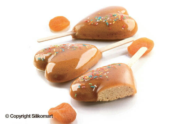 シリコン製アイスキャンディ型 HEARTハート9cm2連×2枚 木製スティック付easy cream silikomart Ice cream stick Candy EC-GEL03