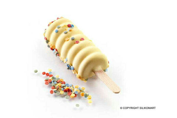シリコン製アイスキャンディ型 TANGOタンゴ9cm2連×2枚 木製スティック付easy cream silikomart Ice cream stick Candy EC-GEL04