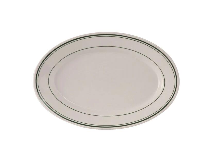 アメリカンオールドスタイル(ダイナー＆ステーキハウス)小判皿ovalプレート GREEN BAY by Tuxton USA グランシェフセレクション(3)