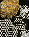 シリコン製すり込み型 飾りDECO型 シリコン製ケーキ型 Honey pattern 蜂の巣 ハニー 300 x 200 【GG067】チュイールレシピ付き　PAVONIパボーニ社製