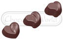チョコレート型,ChocolateWorld1576,ハート heart,29mm×34mm（12g）21取バレンタイン限定