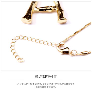 ネックレス ロングネックレス 大ぶり ゴールド シルバー イニシャル アルファベット ウッドモチーフ ビッグ ロングチェーン シンプル レディース 大振り おおぶり 木 文字 英語 ペンダント チャーム 大きめ 大きい アンティーク 金 銀 A E H J K M N R S Y ペア お揃い
