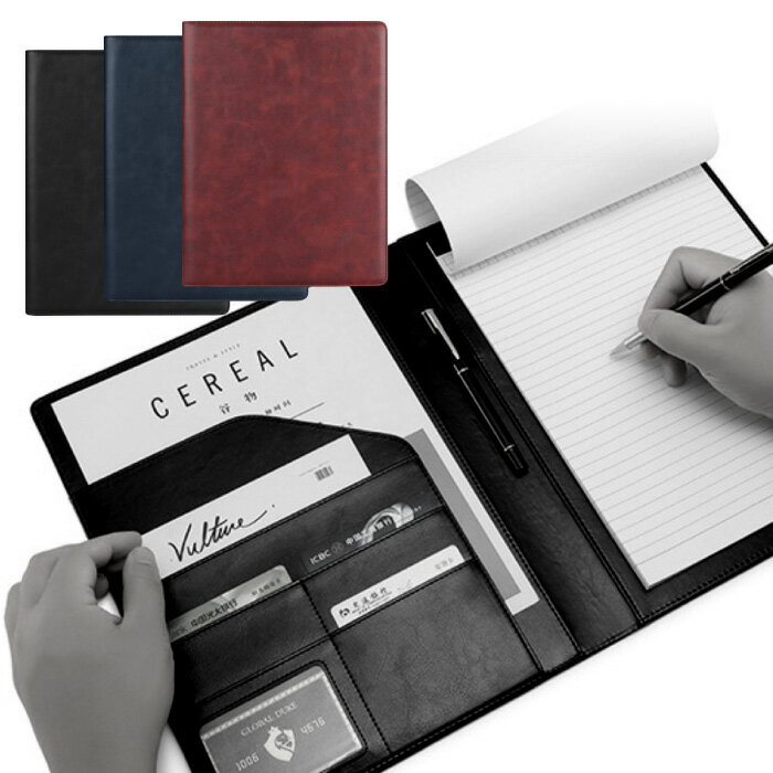 バインダー A4 クリップボード ビジネス おしゃれ 革 レザー 調 高級感 ファイル 二つ折 A4バインダー ..