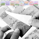 メモパッド メモ帳 メモ付箋 文房具 80枚 正方形 油絵風 風景画 イラスト 立体風 ブルー ピンク グリーン かわいい キュート カジュアル ポップ おしゃれ 華やか 付箋
