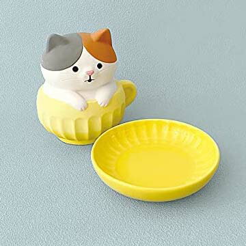 加湿器 潤いマスコット ティーカップ ねこ 犬 みけ しば 加湿器 自然気化式 ホワイト 雑貨 置き物 置物 オブジェ ガーデン雑貨 インテリア雑貨 小物 マスコット ミニチュア ミニ加湿器【ポイント10倍】