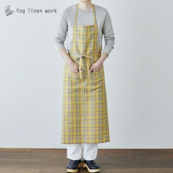 フォグリネンワーク　エプロン fog エプロン リネン フルエプロン アンバー イエロー fog linen work フォグリネンワーク LKA004-TC21 fog フォグ エプロン かわいい シンプル ナチュラル 前掛け リネン フォグ おしゃれ 北欧 麻【送料無料】