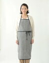 フォグリネンワーク リネンパイピングエプロン 白黒千鳥格子 BKCHE (LKA117-BKCHE) fog フォグ エプロン かわいい シンプル ナチュラル 前掛け リネン 【送料無料】