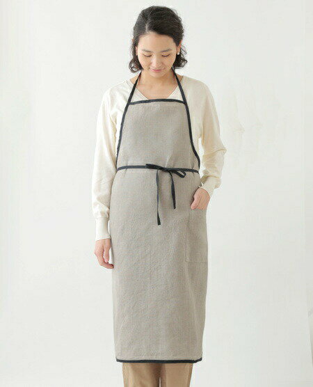 フォグリネンワーク　エプロン fog linen work フォグリネンワーク リネンパイピングエプロン ナチュラル N LKA117-N fog フォグ エプロン かわいい シンプル ナチュラル 前掛け リネン リネン100％ 麻 無地 布 ナチュラル おしゃれ 北欧