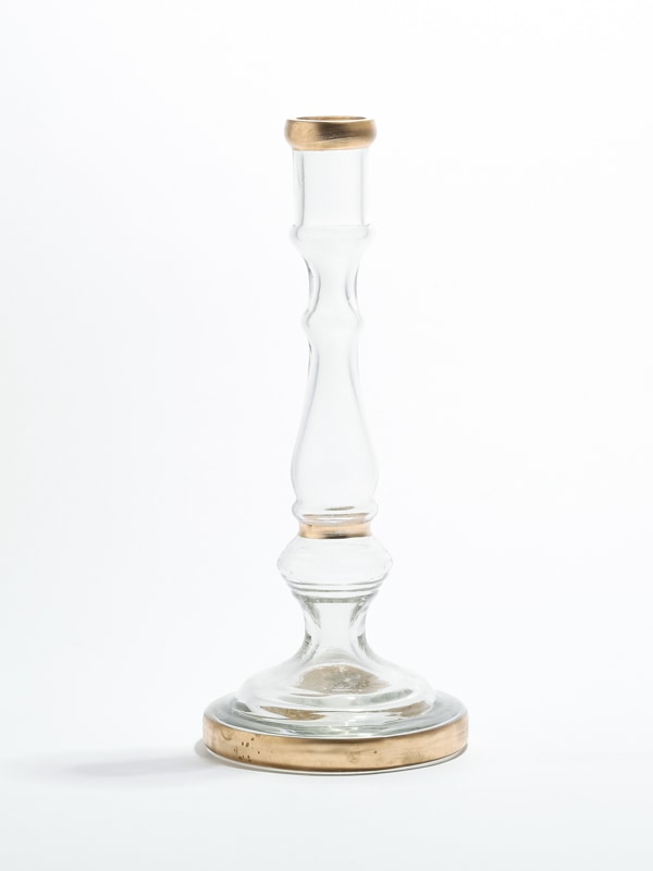 燭台ガラスベース S フラワーベース 高さ17cm 木 /花/フラワー/フラワーグラス/花瓶 ガラス/ガラスベース/シンプル/おしゃれ 置物/北欧/花器/インテリア雑貨/インテリア キャンドルスタンド型 [3]