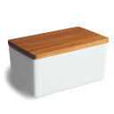 木蓋バターケース450 NA ホワイト ナチュラル 32421 B STYLE KITCHEN チーク材 木蓋バターケース 450 業務用バターケース 磁器 木...