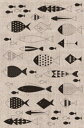 キッチンタオル ハーフリネン fishes キッチンクロス キッチンワイプ 布巾 ふきん 台拭きスポンジワイプ【ポイント10倍】