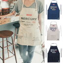 マーキュリー エプロン ビンテージエプロン スタンダード ワーク デニム アイボリー ネイビー mercury フルエプロン かわいい シンプル ナチュラル 前...