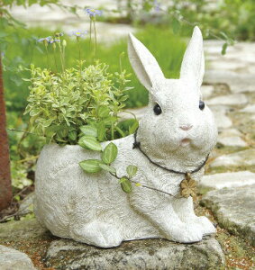 ラビッツファームプランター L うさぎ ウサギ ラビット rabbit 動物 アニマル 底穴あり プランター 鉢 植木鉢 ポット ガーデニング雑貨 アンティーク 鉢カバー おしゃれ かわいい 玄関 ガーデン 庭先【ポイント10倍】