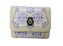 アナスイ 財布（レディース） アナスイ ANNA SUI ブルースター 2つ折り 財布 L字ジップ小銭入れ外付け カレイドスコープ柄 ホワイト