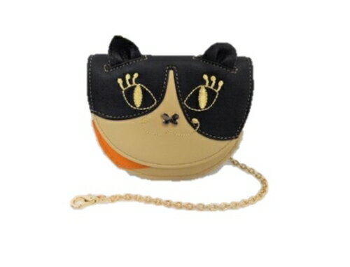 アナスイ ANNA SUI マイティティ メルティ マルチケース ミニ財布 キーチェーン内蔵 三毛猫 キャット CAT ねこ ネコ 軽量 牛革 レディース