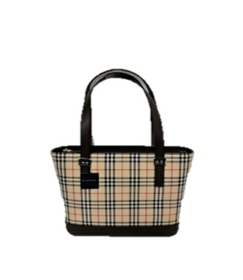 バーバリー ロンドン BURBERRY LONDON クラシックチェック柄あおり型トートバッグ＊肩掛け＊ブラウン＊日本製