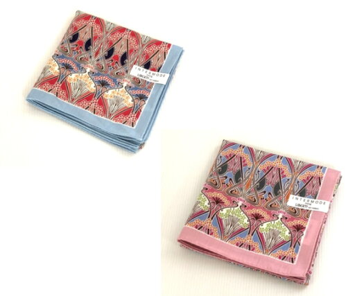 リバティ LIBERTY ハンカチ 綿100% スカイブルー・ピンク 日本製 リバティ LIBERTY ハンカチ 綿100% スカイブルー・ピンク 日本製
