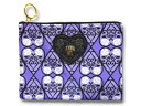 アナスイ ANNA SUI ポーチ 化粧ポーチ ハート・ローズ柄 マチなし ロゴ入り パープル レディース