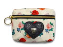 アナスイ ANNA SUI ポーチ 化粧ポーチ ミニポーチ ローズ柄 バラ ロゴ入り アイボリー レディース