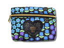 アナスイ ANNA SUI ポーチ 化粧ポーチ ミニポーチ お花柄 ロゴ入り ブラック×ブルー レディース