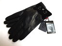 アナ スイ 手袋（レディース） アナスイ ANNA SUI　手袋　ロゴ入り　羊革　猫　スマートフォン対応　ブラック　M　21cm　婦人手袋