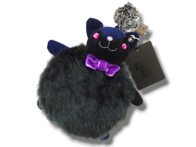 アナスイ ANNA SUI グローブホルダー Glove Holder 手袋ホルダー モモンガ バッグチャーム付き ぬいぐるみ アニマル ネイビー