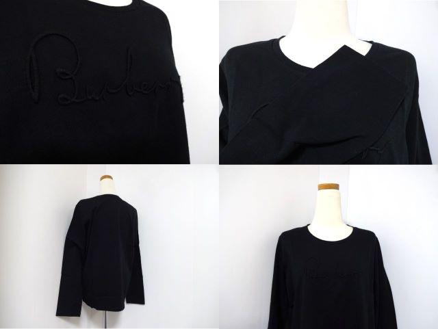 バーバリー ロンドン BURBERRY LONDON Tシャツ 長袖 カットソー チェック柄 ホースマーク刺繍 ブラック 黒 4 grande117-10004538 Grande shop サンプル画像3