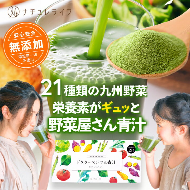 【ドクターベジフル青汁】 青汁 ＼リピーター続出／ 【送料無料】 国産 ケール 大麦若葉 粉末 桑の葉 九州産 九州 無添加 無着色 ノンカフェイン ヘルシー 美容 健康 スティック 粉 送料無料 スティックタイプ 21種類の契約農家野菜