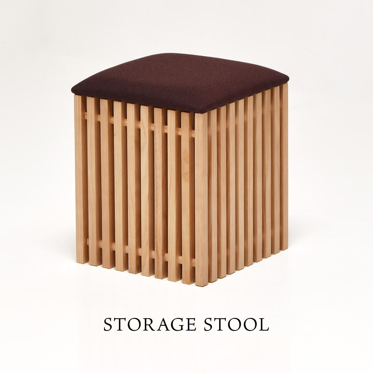 FOREST 収納スツール FOS-340 スツール 天然木 北欧 木製 椅子 イス チェアー シンプル 収納 格子 おしゃれ オイル アンティーク 植物性オイル 塗装 モダン ハンドメイド ナチュラル [2]