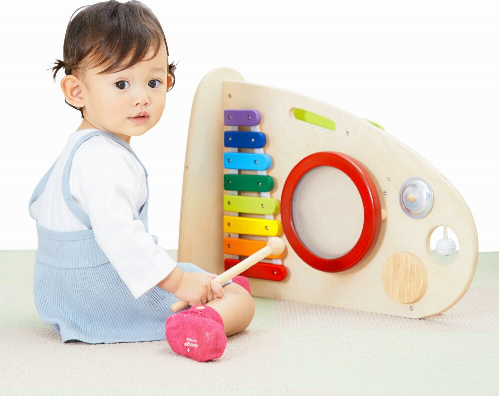スロープローラー&ミュージックステーション アイムトイ 楽器玩具 1歳誕生日 楽器のおもちゃ がっきがんぐ 木のおもちゃ