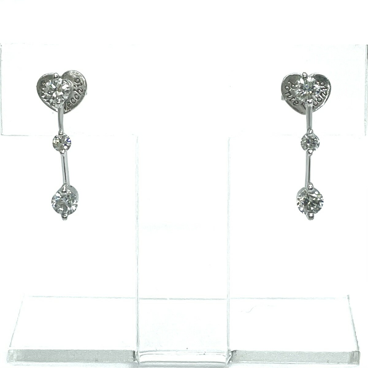 White Gold - Ponte Vecchio / ポンテヴェキオ　ダイヤピアス　0.30ct/0.30ct 　750WG　【中古】 K18WG　3ストーン　プレゼント　ギフト　ダイヤモンド