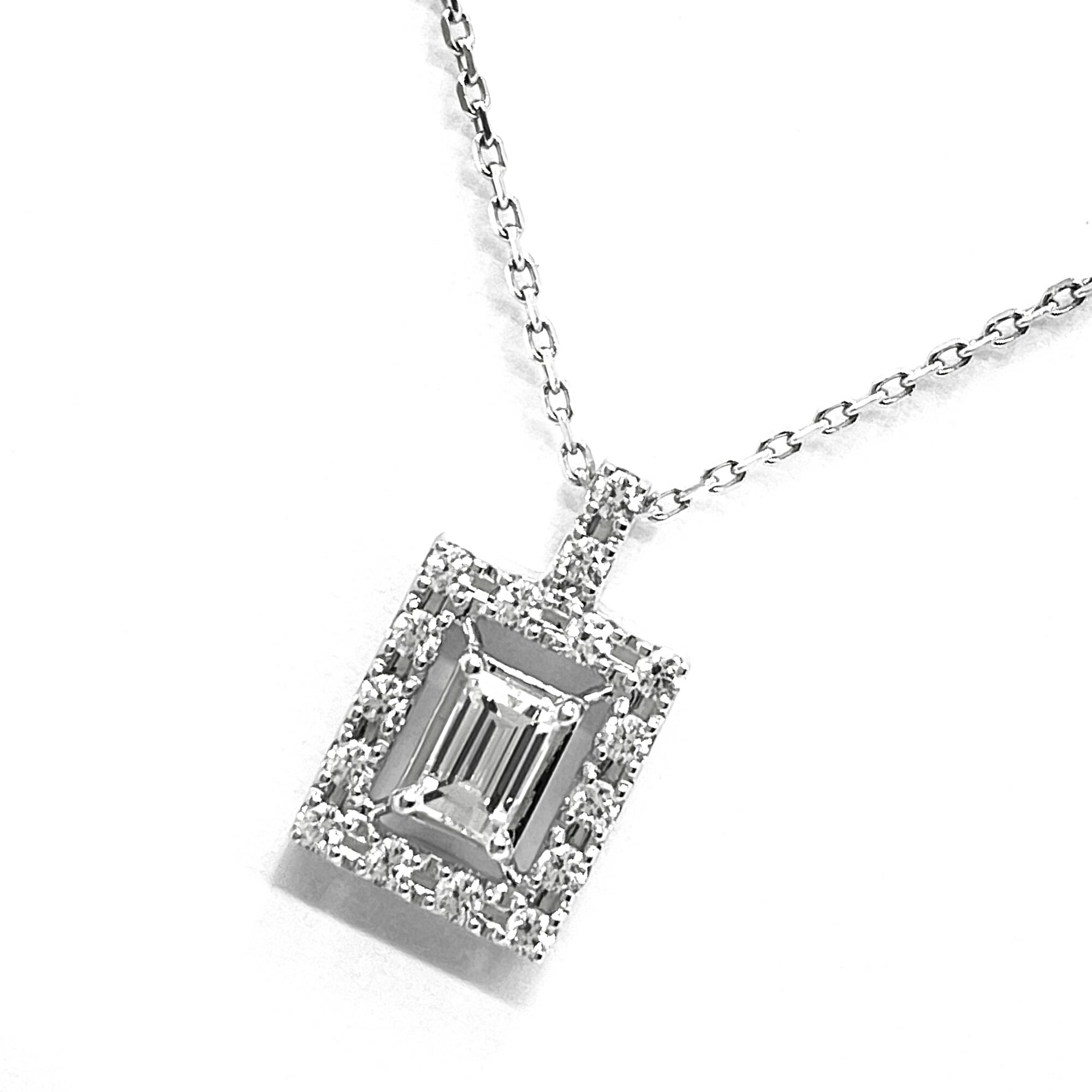 Rakuten - TASAKI / タサキ　ダイヤネックレス 0.33ct　K18WG 　【中古】 ペンダント　プレゼント　ダイヤモンド　バゲットカット
