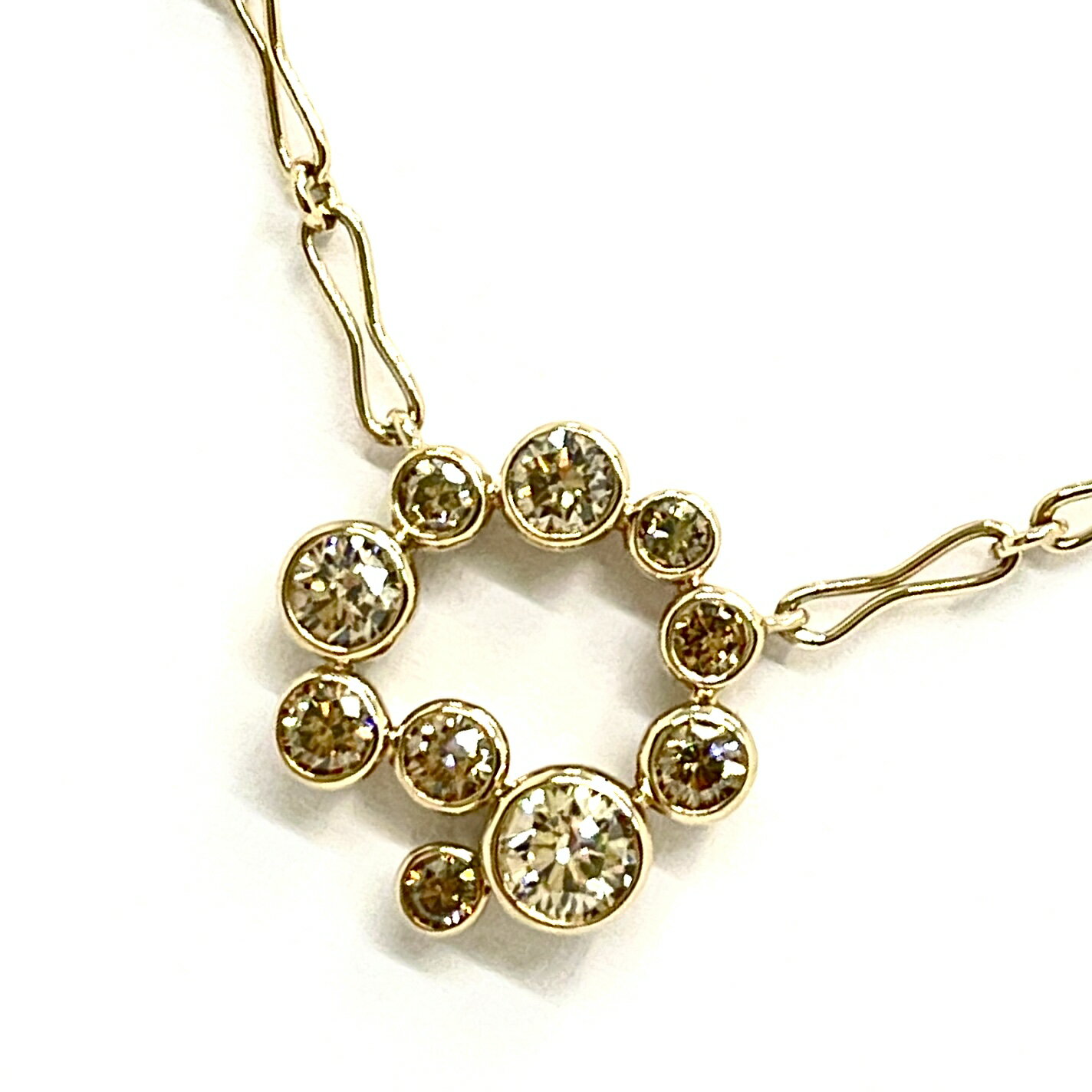 Rakuten - KASHIKEY / カシケイ　ベゼル ダイヤネックレス　K18BG　0.65ct　ブラウンダイヤモンド 【中古】 ペンダント　サークル　プレゼント