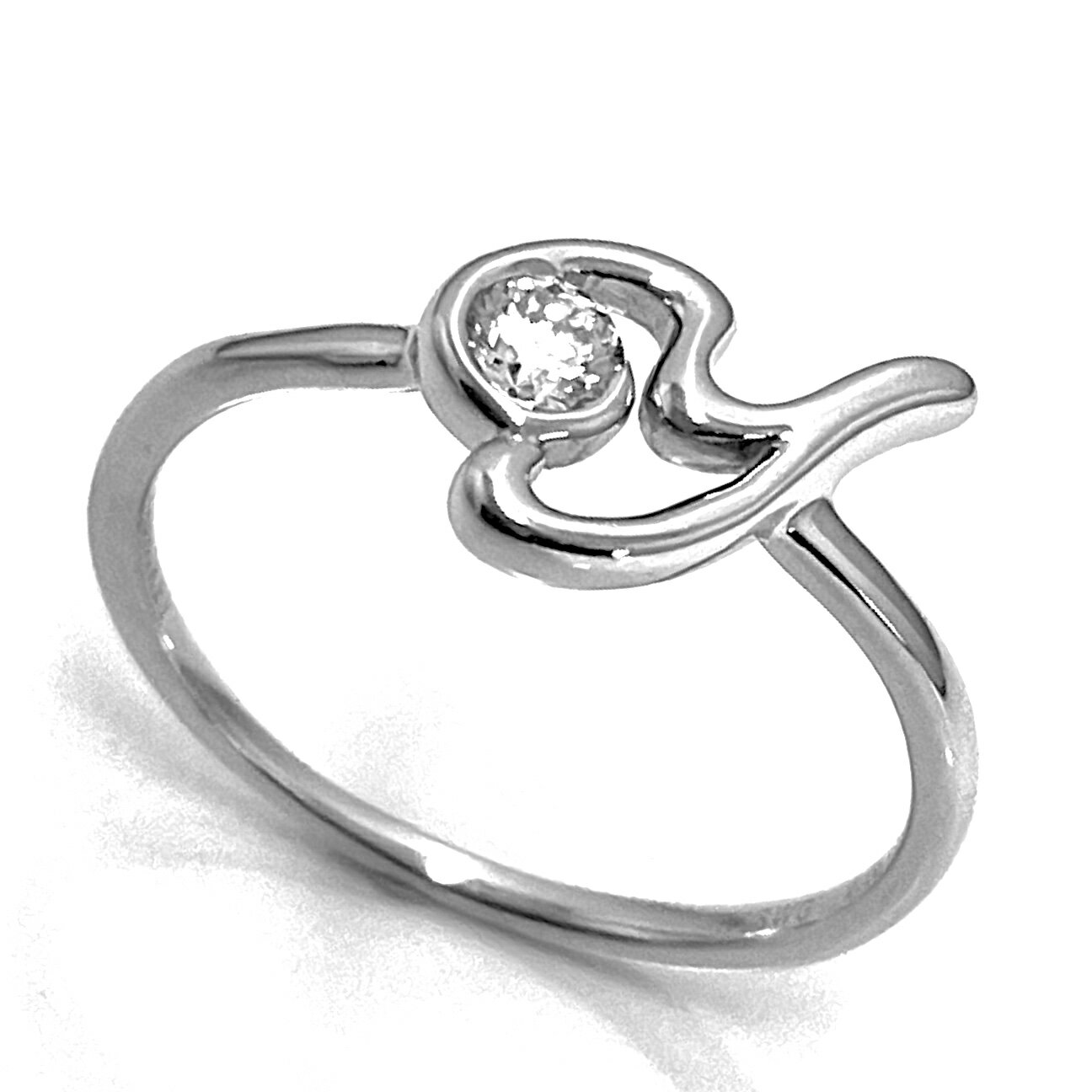 Rakuten - KASHIKEY / カシケイ　フォーエバーマーク　イニシャル ダイヤリング　Y　K18WG　0.15ct　15号 【中古】 ダイヤモンド　プレゼント
