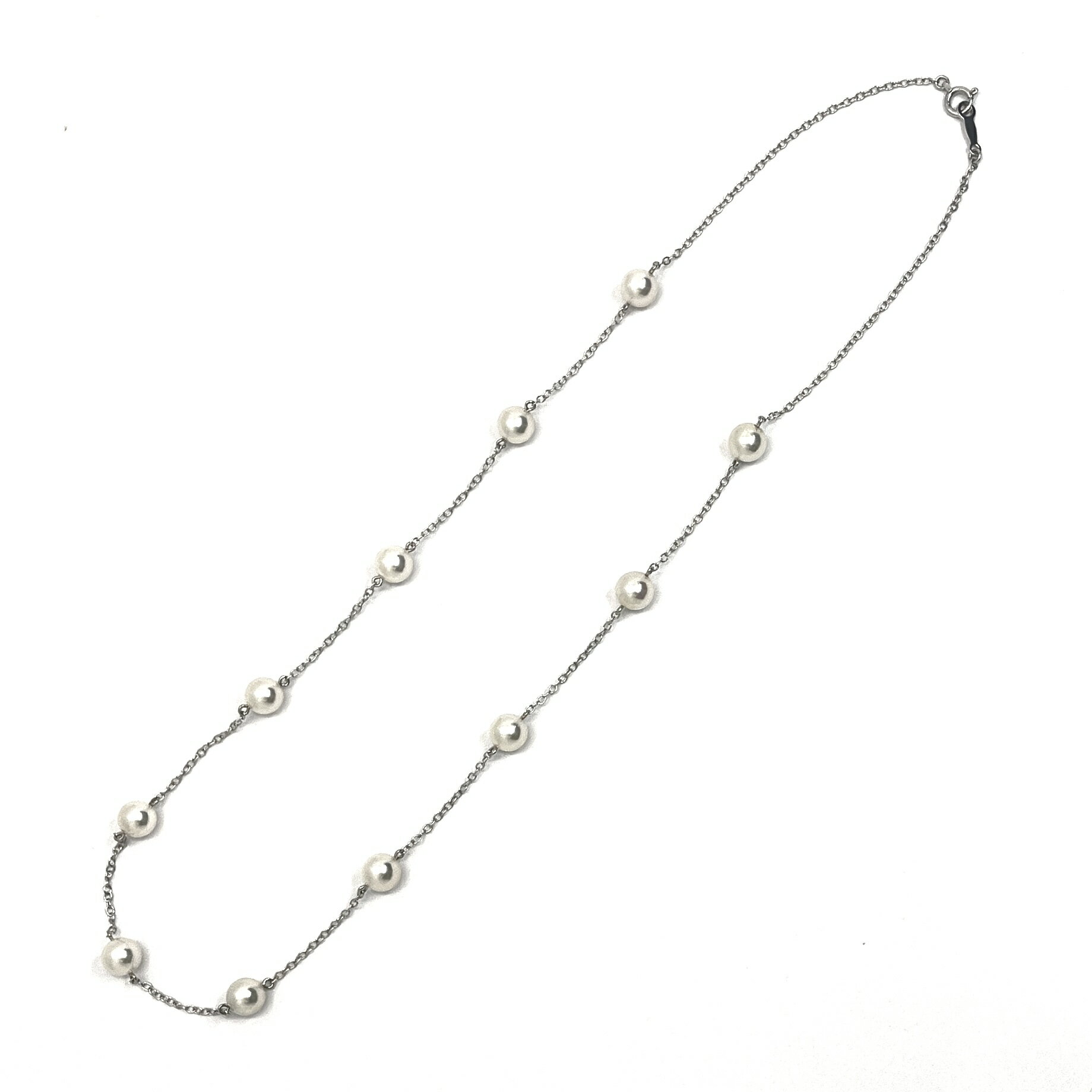 Rakuten - MIKIMOTO / ミキモト　ステーション パール ネックレス　6.2~6.4mm　K18WG 【中古】 アコヤ真珠　プレゼント