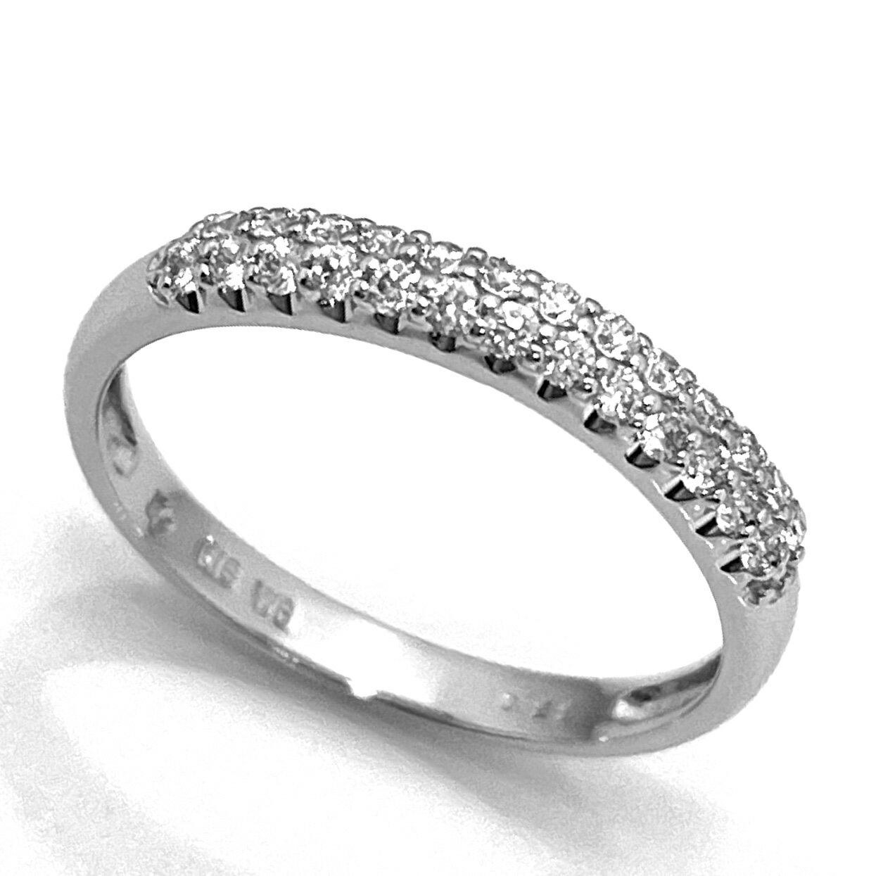 Rakuten - Ponte Vecchio / ポンテヴェキオ　パヴェ ダイヤリング　K18WG　0.22ct　10号 【中古】 ダイヤモンド　プレゼント