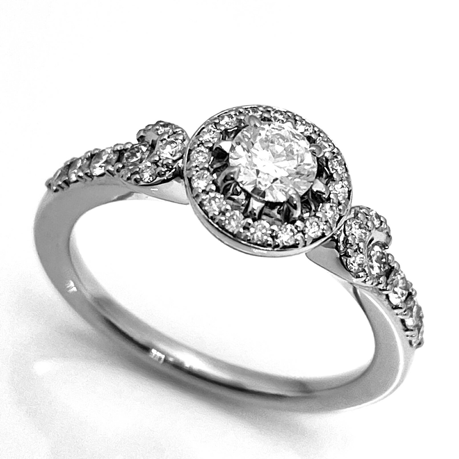 Rakuten - STAR JEWELRY / スタージュエリー　ダイヤリング　エクリプス ヘイロー　Pt950　0.213ct/0.19ct　9号 【中古】 ダイヤモンド　プレゼント　記念日