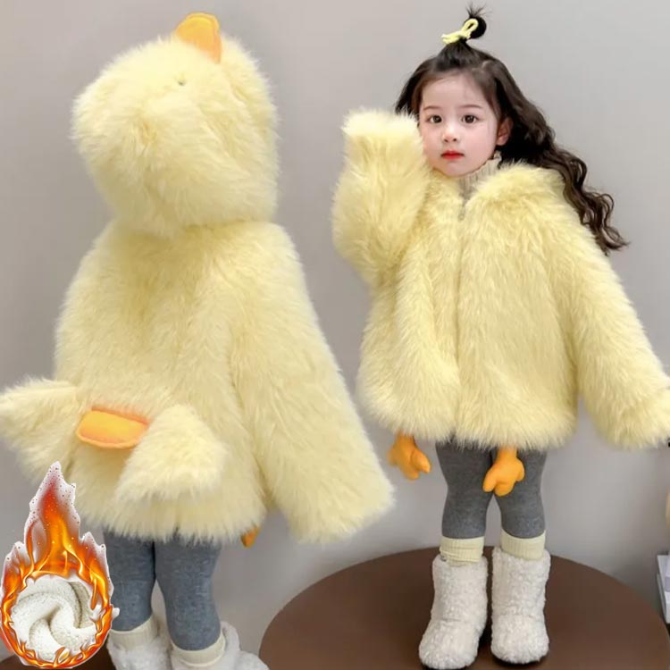 外出着 子供服 暖かい ジャケット 可愛い ボアコート 女の子 冬服 厚手 トップス コート フード付き 無地 アヒル アウター ベビー服 防寒 キッズ おしゃれ オーバーコート ふわふわ もこもこ 防風 保温 秋冬用 ギフト 子供用 ボアコート 可愛い 通学 通園 3
