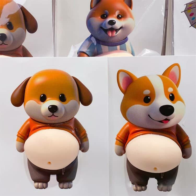 Rakuten - 10枚セット マシュマロシール お腹 ぷにぷに シール おしりぷにぷにシール デブ犬 柔らかい腹 もっちりスクイーズ ストレス解消 ふわふわ かわいい マシュマロ触感 癒し スクイーズ ステッカー シー ル帳 デコレーション 携帯電話飾り用 手帳用 日記帳用