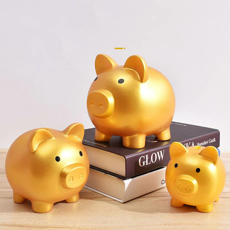 【3個セット】貯金箱 ぶた 豚の貯金箱 かわいい インテリア おしゃれ 動物 こども 子ども おもちゃ 大 中 小 3サイズセット 貯金 豚 北欧 小銭 硬貨 金 金色 ゴールド ピンク ブルー ブタ 男の子 女の子 レトロ [2]