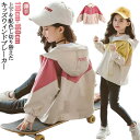 切り替え フード付き ウィンドブレーカー 春コート 女の子 春 アウター ジャンパー ジャケット マウンテンパーカー マウンテンパーカー 春服 キッズ 配色 秋 ジップアップ マウンテンパーカー トップス 子供服 秋物 お洒落 ブルゾン ガールズ ジャンパー 110 120 130 140 150