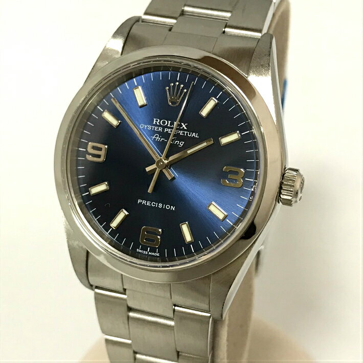 ロレックス　ROLEX エアキング14000M369 ブルー文字盤 メンズ 腕時計 自動巻 SSY番OH済【中古】Aランク　美品