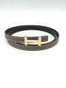 HERMES エルメス フォーカスベルト 13mm エプソン スイフト エトゥープ ノワール 75cm Y刻印 ピンクゴールドバックル【中古】Aランク