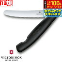 【7/18限定!2人に1人最大100%ポイントバック!要エントリー】ビクトリノックス VICTORINOX トマト ベジタブル フォールディングナイフ 折り畳み式 パーリングナイフ 波刃 ブラック 11cm スイスクラシック 6.7833.FB