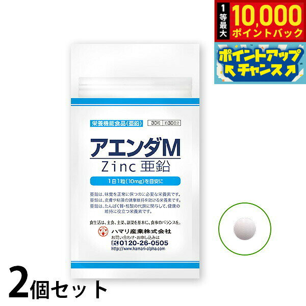 【9/18限定！抽選で最大1万ポイントバック】ハマリの健康食品 アエンダM 90粒×2個セット【送料無料】 国産 サプリメント 亜鉛 スポーツケア 美容 ヘルスケア 栄養機能食品 grandseiko-10012998 NEEL 横浜 楽天市場店 パッケージ画像