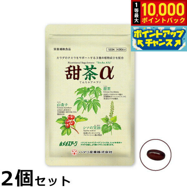 【抽選で最大10000ptバック！11/25限定！】ハマリの健康食品 甜茶α 120粒×2個セット【送料無料】 国産 サプリメント ノンカフェイン シソの実 山査子